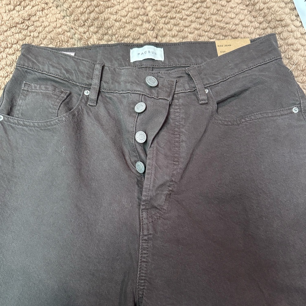 PacSun Brown High-Waisted Dad Jeans